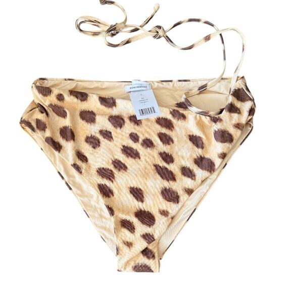 WEWOREWHAT Women's Strappy Tie Animal-Print Bikini Bottom Leopard L NWT - Picture 5 of 8